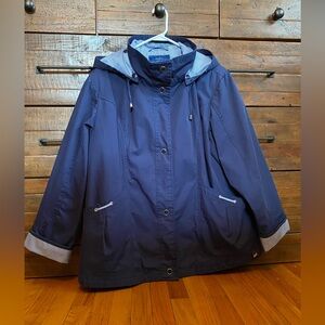 Women's Navy Hooded Jacket